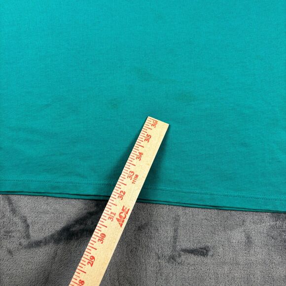 Vintage Gopher Sport‎ Polo Shirt XL USA Made Cat Floral Graphic Teal 90s - Picture 3 of 11